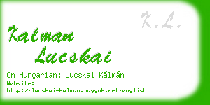 kalman lucskai business card